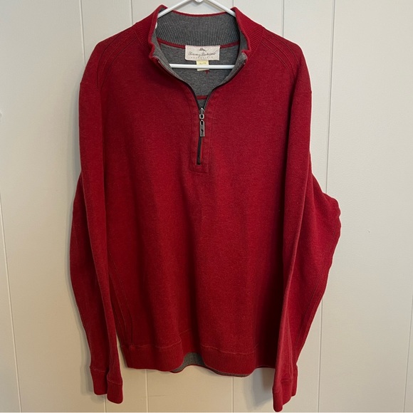 Tommy Bahama Other - Tommy Bahama reversible half a zip sweater, red and gray size L